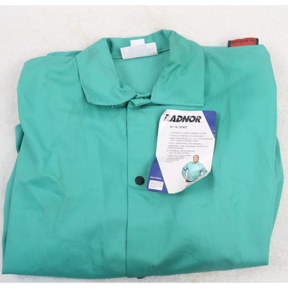 Radnor Flame Retardant Jacket 3XL Green 30" Welding FR-7A Cotton 64054965 NEW